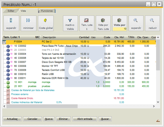 Beas Producción - Precálculo