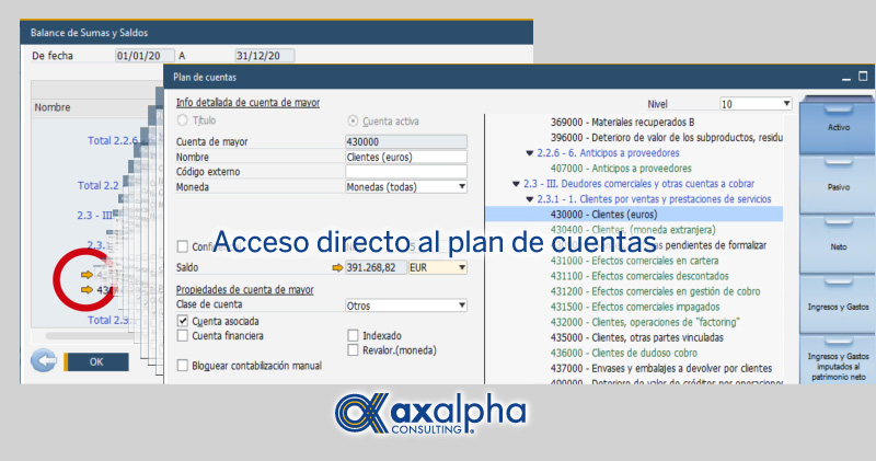 Acceso directo plan cuentas SAP 10