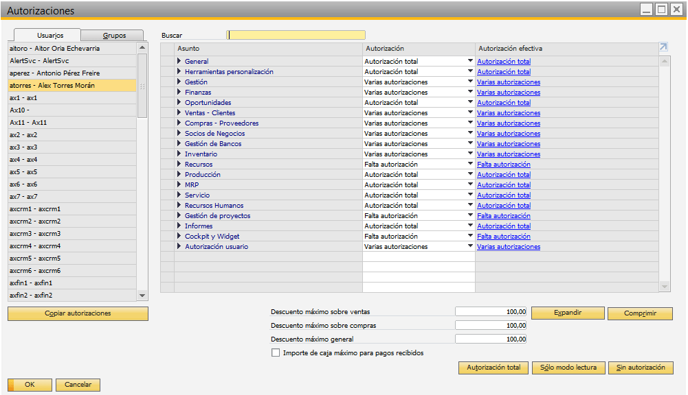 Autorizaciones SAP