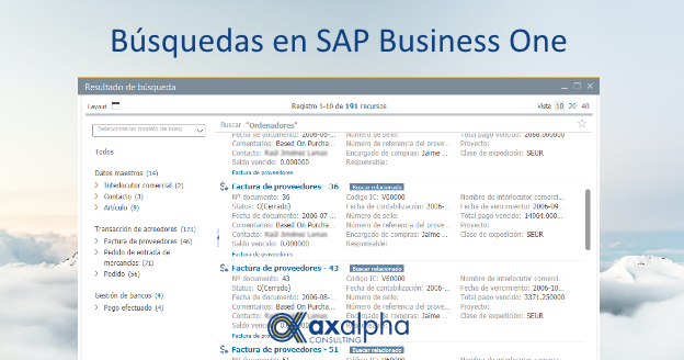 Búsquedas SAP Business One