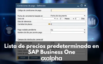 Lista de precios predeterminada en SAP Business One