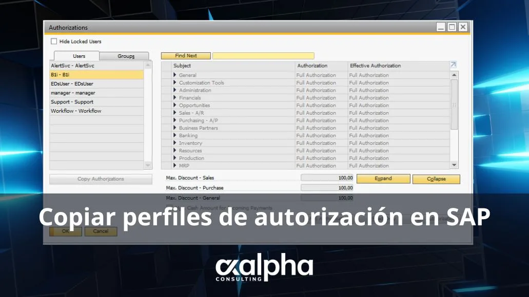 Copiar perfiles de autorización en SAP