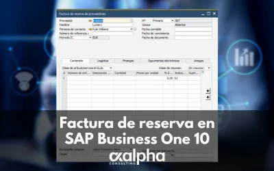 Factura de reserva en SAP Business One 10