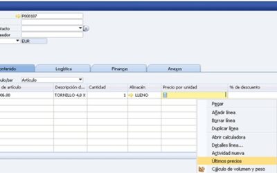 Informe Últimos Precios en SAP Business One