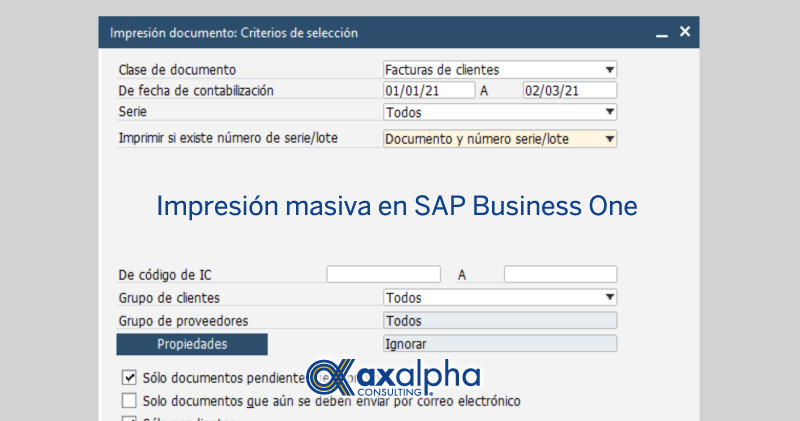 Impresión masiva SAP Business One