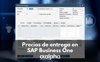 Precios de entrega en SAP Business One