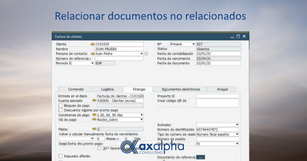 relacionar documentos SAP