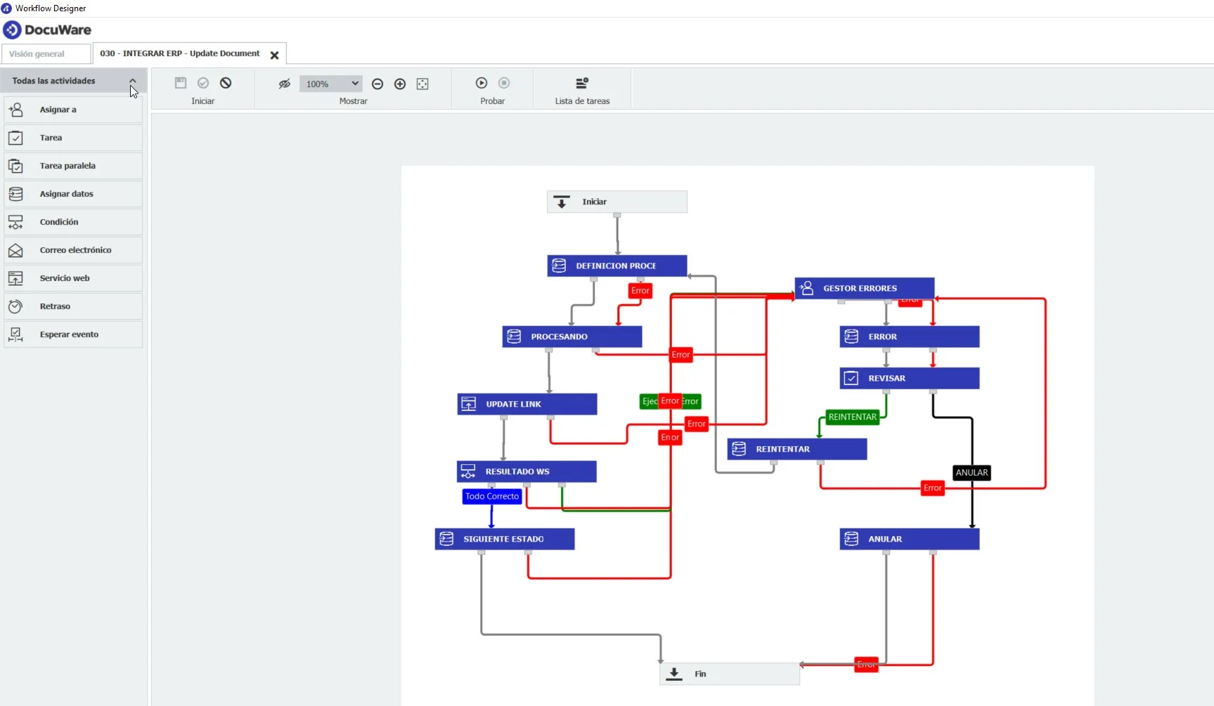 Workflow designer Docuware